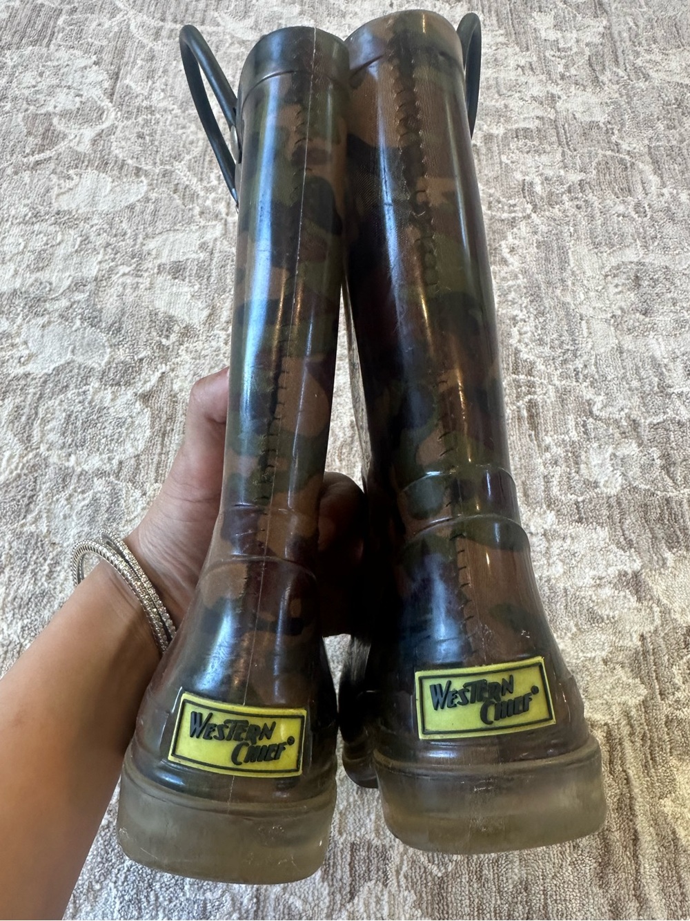 Western Chief Boys Camo Light Up Rain Boots (Size 12) - Picture 6 of 8